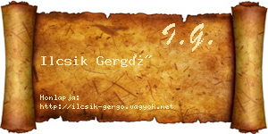 Ilcsik Gergő névjegykártya